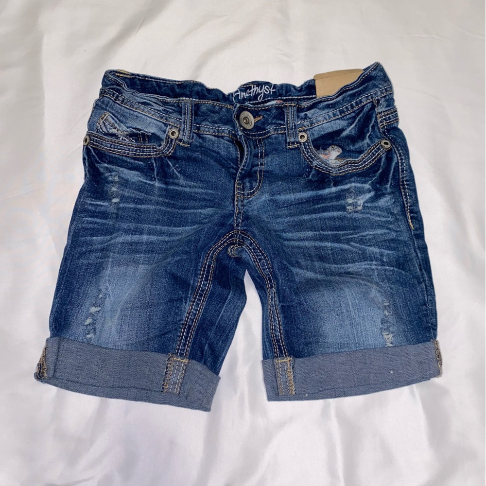 Vintage Amethyst denim cuffed shorts
